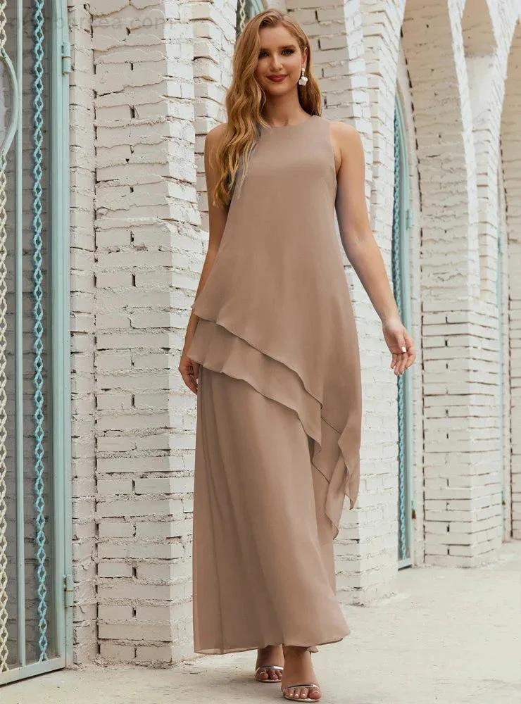 Chiffon Long Plus Size Mother of Bride Dresses Formal Bridesmaid Prom Gown SY28019