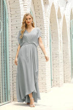 Numbersea  Mother of The Bride Dresses Plus Size V-Neck Floor Length Formal Prom Dress for Wedding Guest 28020