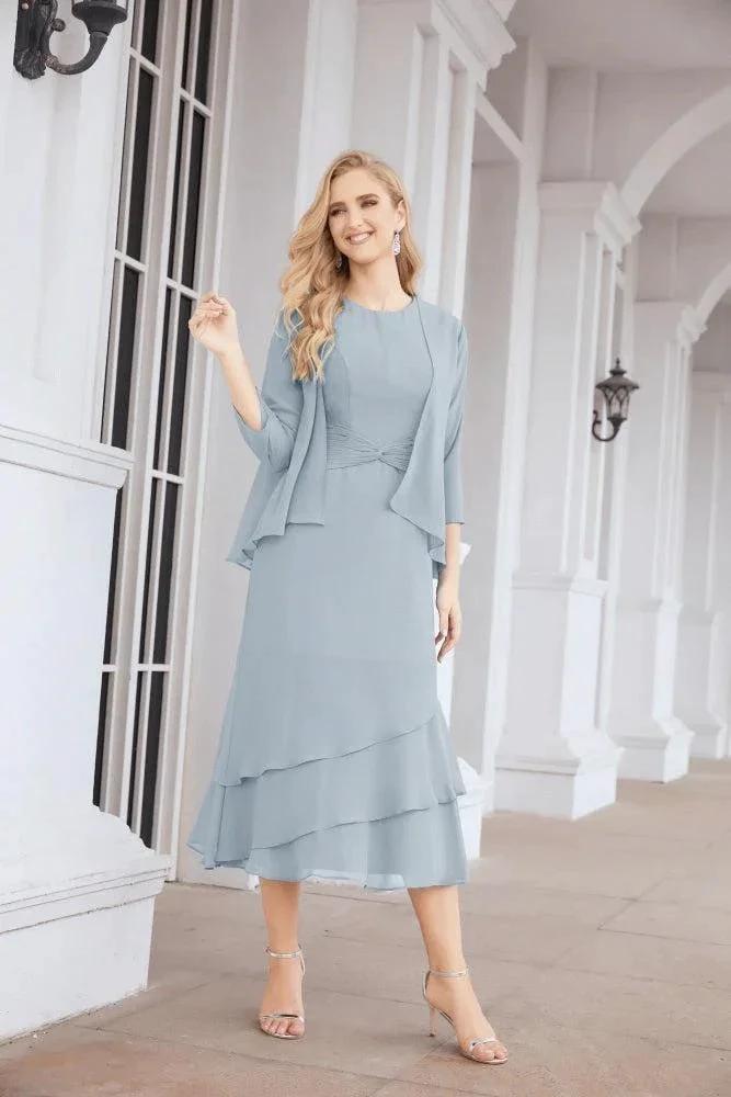 Sunnderly Two-Piece A-line Mother of The Bride Dress Formal Party Gown Dress SY28072