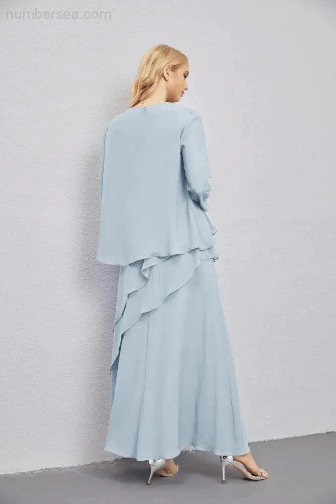 Mother of Bride Dresses with Open Front Lightweight Cardigan Formal Prom Gown  28081