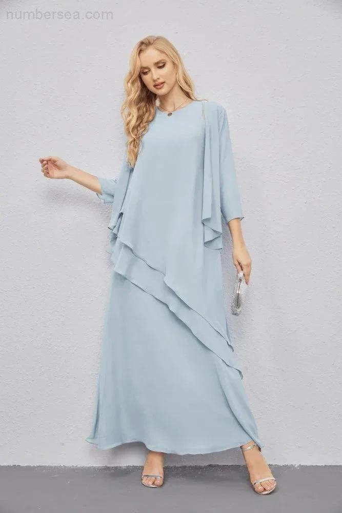 Mother of Bride Dresses with Open Front Lightweight Cardigan Formal Prom Gown  28081