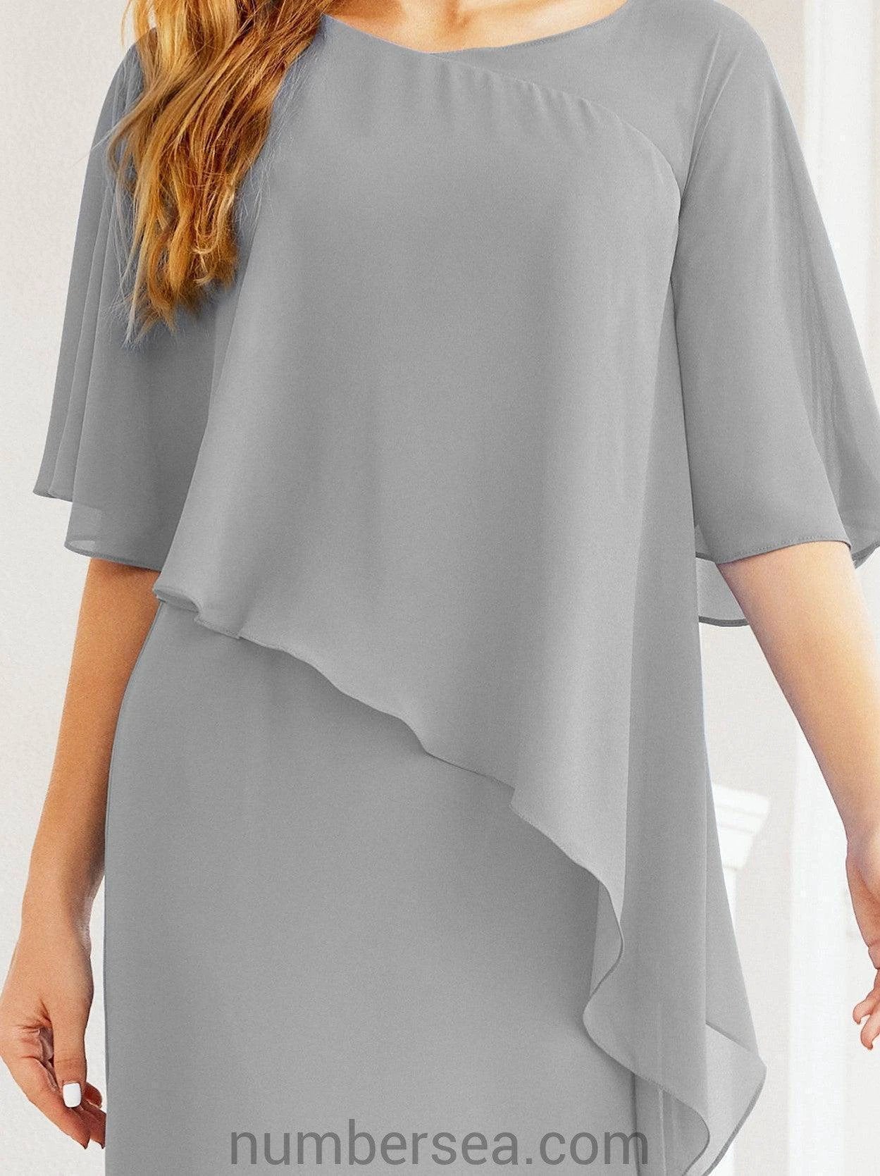 Sunnderly Formal Party Gown Dress Long Mother of The Bride Dresses with Ruffle Cape SY28026