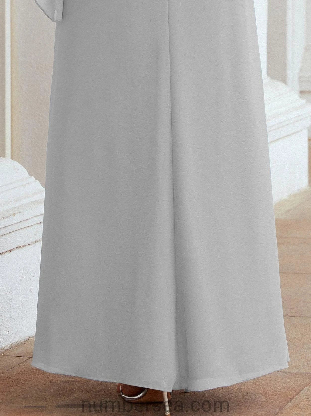 Sunnderly Formal Party Gown Dress Long Mother of The Bride Dresses with Ruffle Cape SY28026