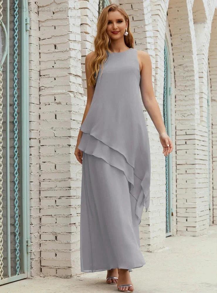 Chiffon Long Plus Size Mother of Bride Dresses Formal Bridesmaid Prom Gown SY28019
