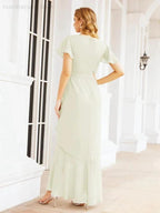 Numbersea Ruffled Bridesmaid Dresses Mermaid Formal Violin Evening Party Prom Gowns 28042