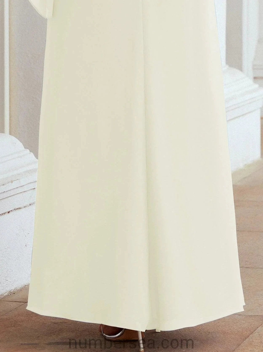 Sunnderly Formal Party Gown Dress Long Mother of The Bride Dresses with Ruffle Cape SY28026