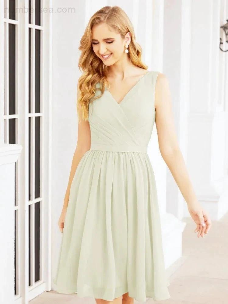 Numbersea Homecoming Dresses Knee Length Skirt V Back 28062