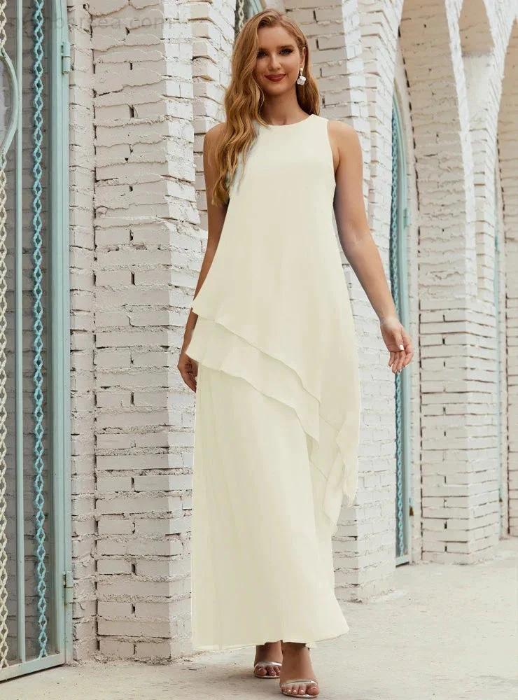 Chiffon Long Plus Size Mother of Bride Dresses Formal Bridesmaid Prom Gown SY28019