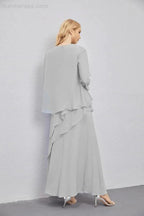 Mother of Bride Dresses with Open Front Lightweight Cardigan Formal Prom Gown  28081