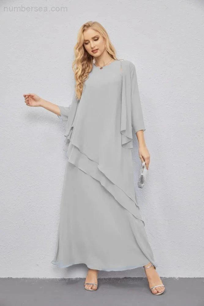 Mother of Bride Dresses with Open Front Lightweight Cardigan Formal Prom Gown  28081