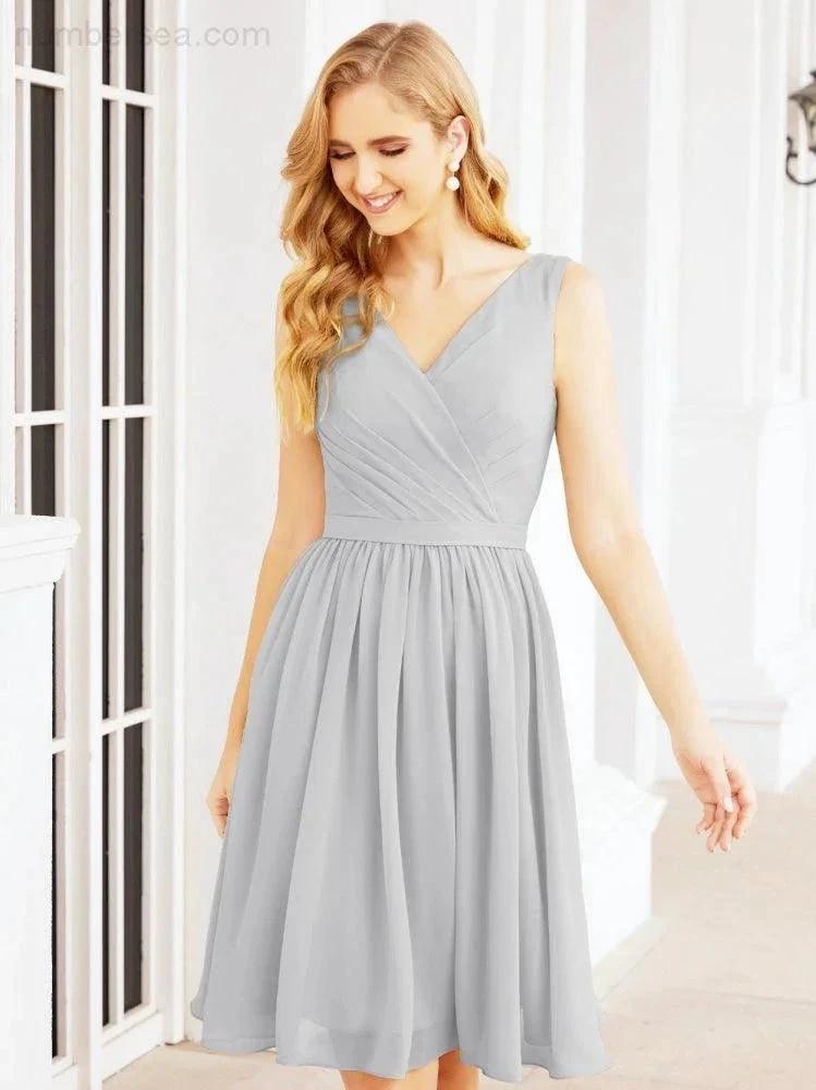 Numbersea Homecoming Dresses Knee Length Skirt V Back 28062