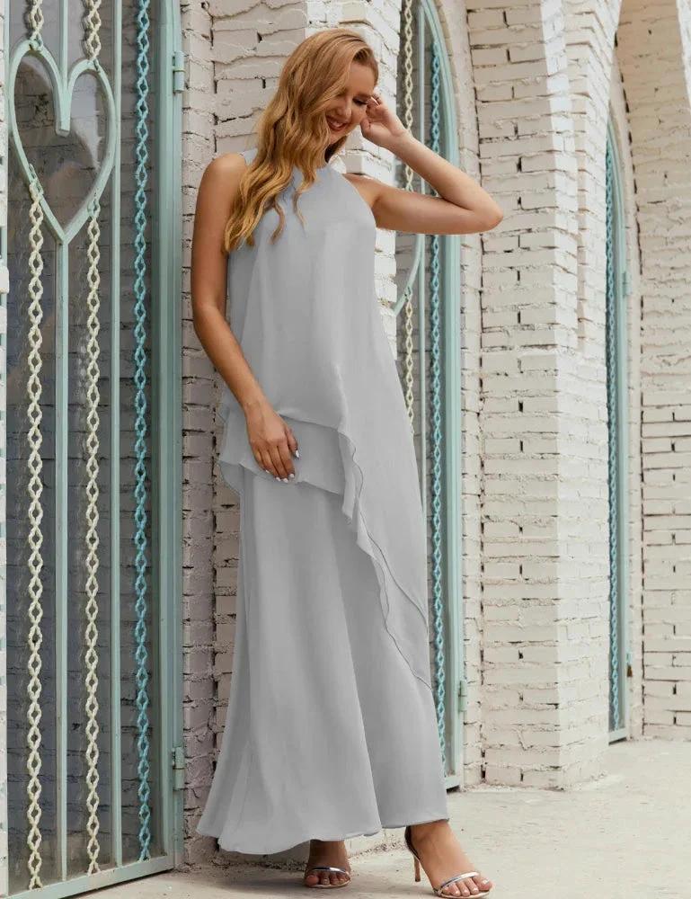 Chiffon Long Plus Size Mother of Bride Dresses Formal Bridesmaid Prom Gown SY28019