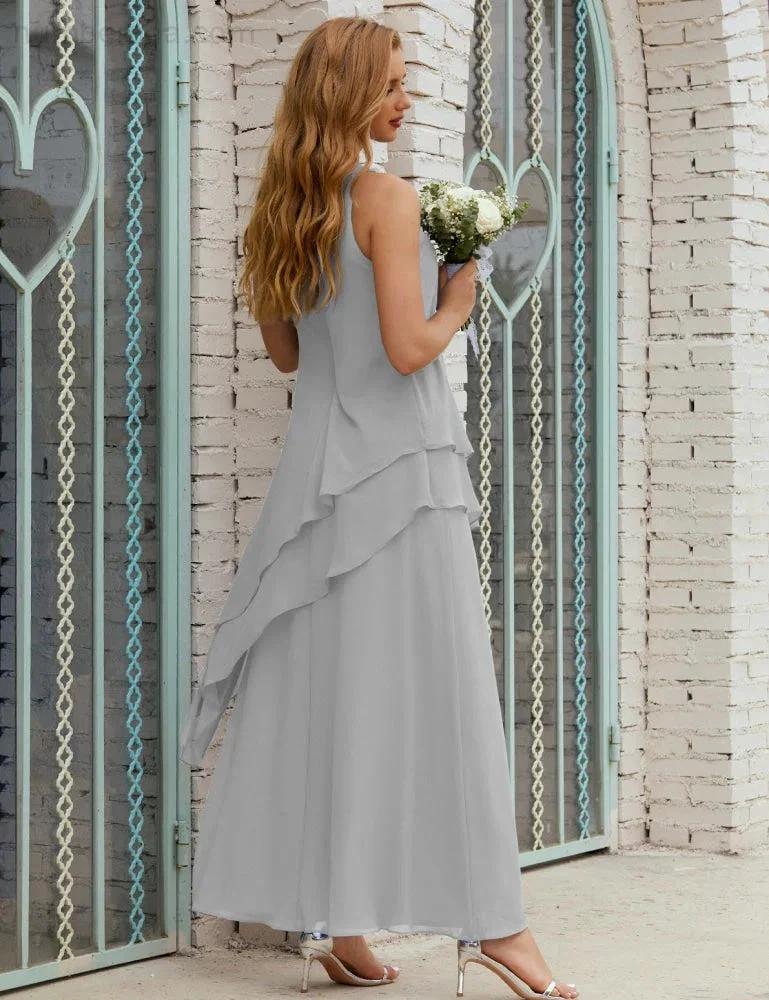 Chiffon Long Plus Size Mother of Bride Dresses Formal Bridesmaid Prom Gown SY28019