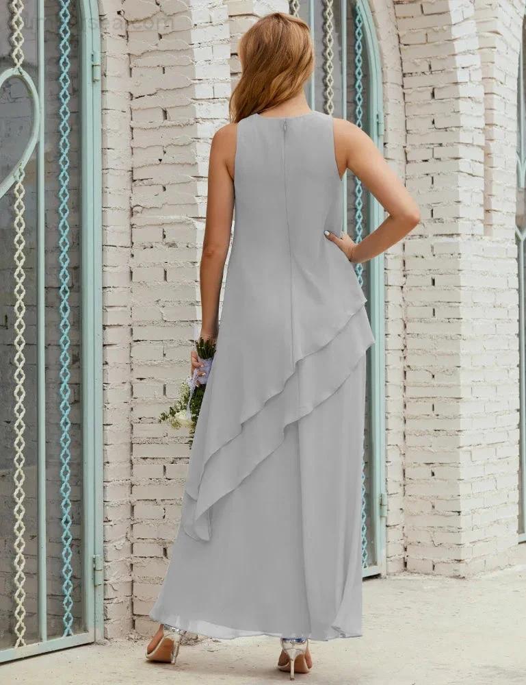 Chiffon Long Plus Size Mother of Bride Dresses Formal Bridesmaid Prom Gown SY28019