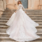 Luxury Wedding Dresses Lace Applique A-Line Bridal Gowns Robe Church Wedding Party Beach Vestido De Novia 2023 Boda Elegante שמל