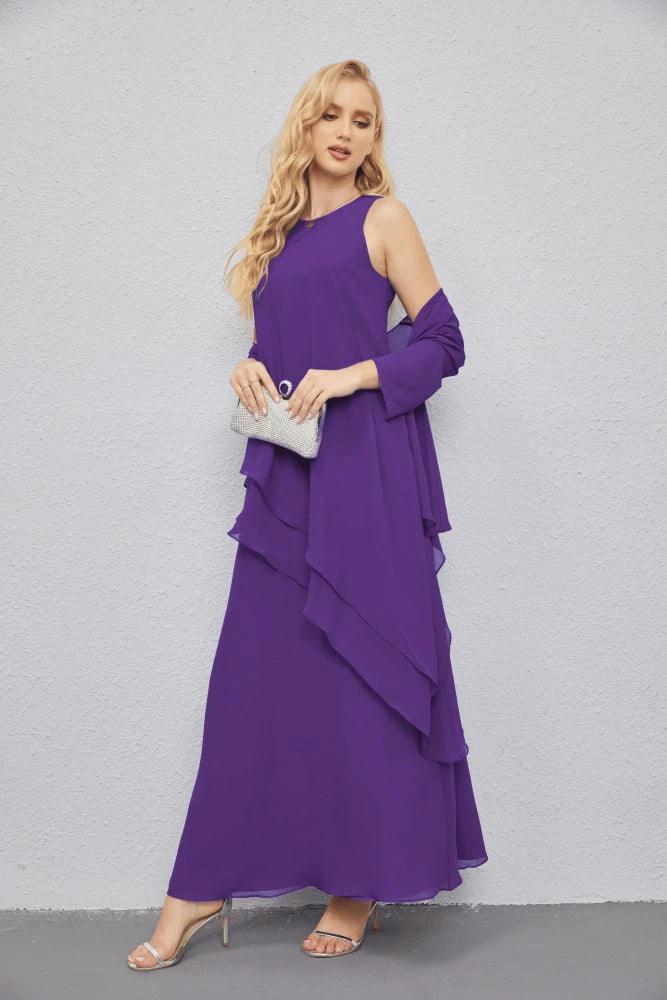 Mother of Bride Dresses with Open Front Lightweight Cardigan Formal Prom Gown  28081