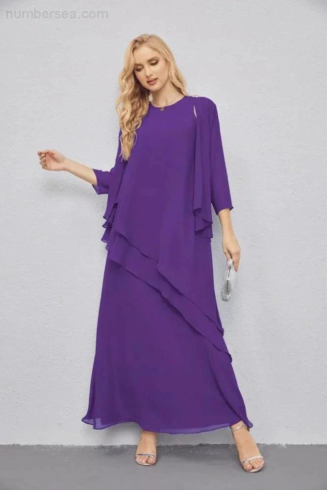 Mother of Bride Dresses with Open Front Lightweight Cardigan Formal Prom Gown  28081