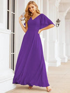Numbersea Bridesmaid Dresses for Wedding Formal Evening Party Prom Gown with Cape 28050