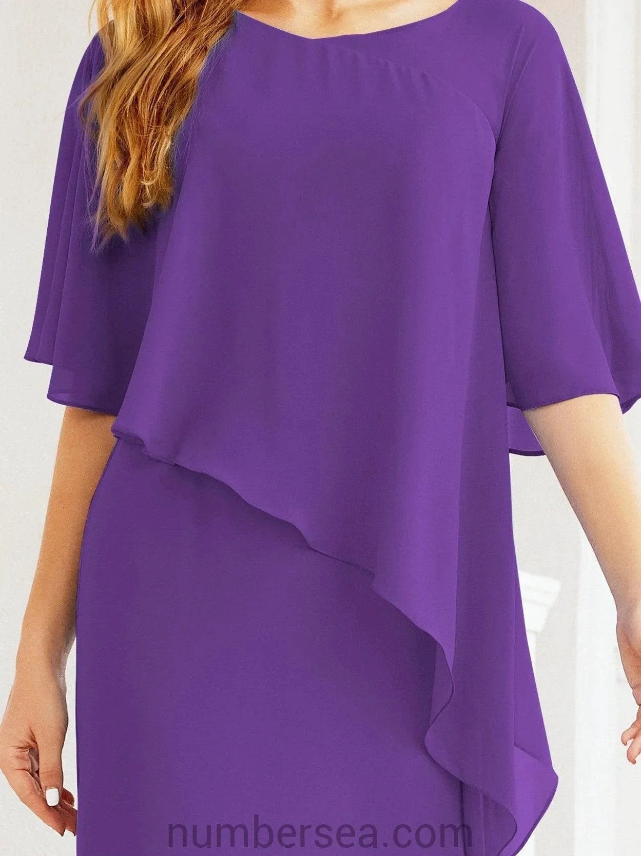 Sunnderly Formal Party Gown Dress Long Mother of The Bride Dresses with Ruffle Cape SY28026