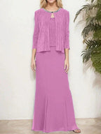 Metallic Mock Two-Piece Gown with Jacket