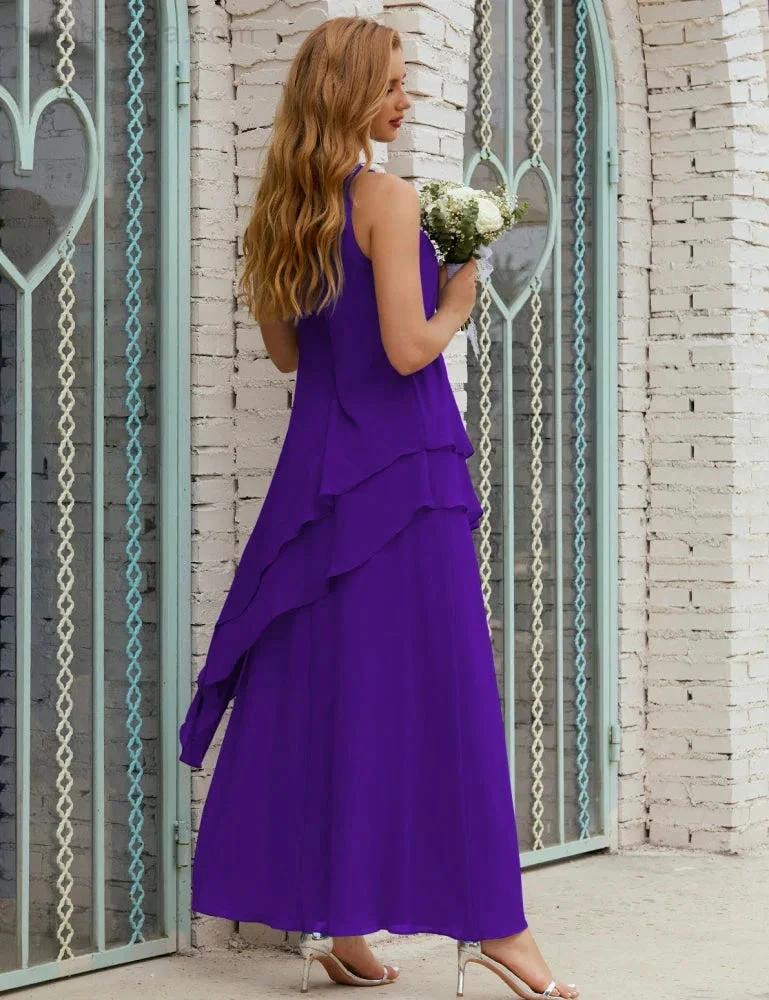 Chiffon Long Plus Size Mother of Bride Dresses Formal Bridesmaid Prom Gown SY28019