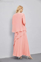 Mother of Bride Dresses with Open Front Lightweight Cardigan Formal Prom Gown  28081