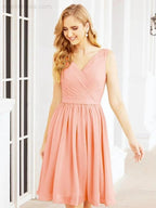 Numbersea Homecoming Dresses Knee Length Skirt V Back 28062