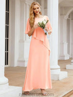 Sunnderly Formal Party Gown Dress Long Mother of The Bride Dresses with Ruffle Cape SY28026