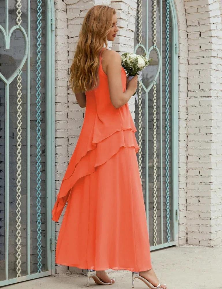 Chiffon Long Plus Size Mother of Bride Dresses Formal Bridesmaid Prom Gown SY28019