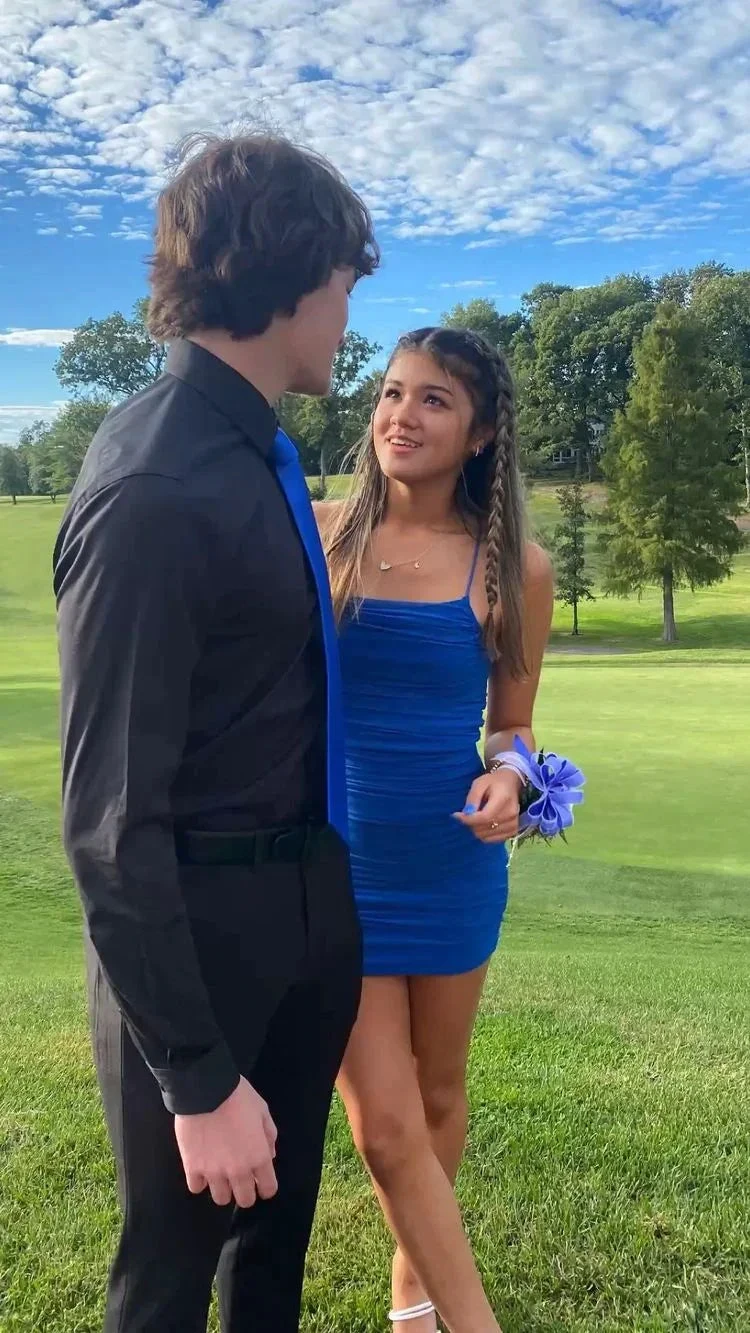 Sexy Royal Blue Dress Royal Blue Mini Dress Short Homecoming Dress Y2231
