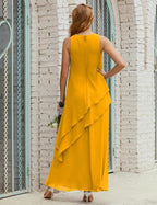 Chiffon Long Plus Size Mother of Bride Dresses Formal Bridesmaid Prom Gown SY28019
