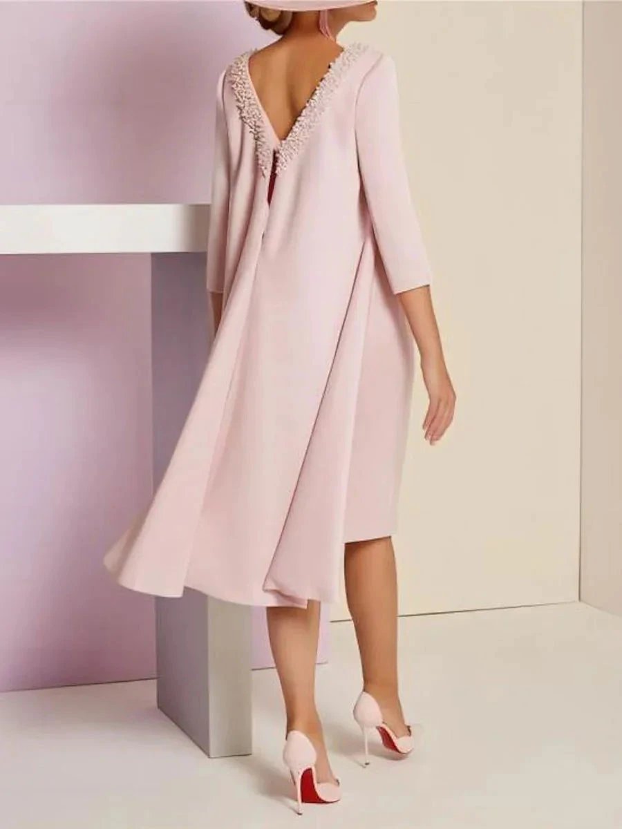 Sheath/Column Long Sleeves Mother of the Bride Dresses with Beading