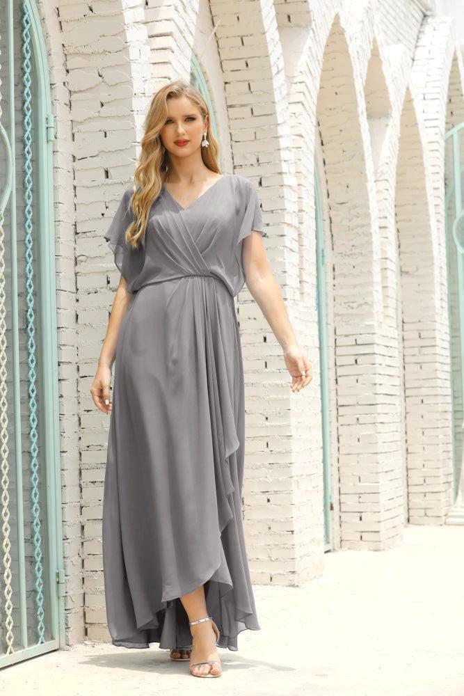 Numbersea  Mother of The Bride Dresses Plus Size V-Neck Floor Length Formal Prom Dress for Wedding Guest 28020
