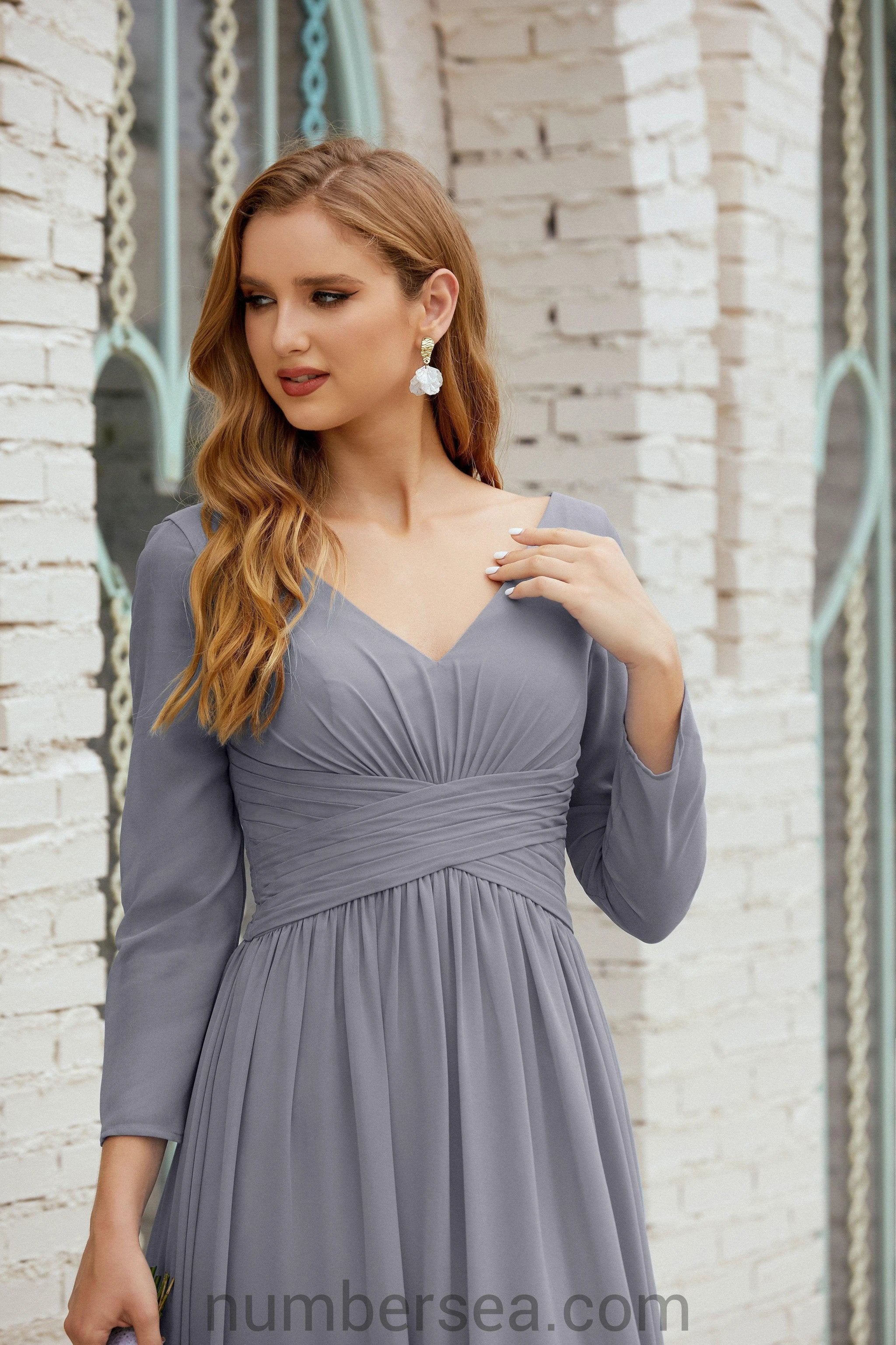 Numbersea Bridesmaid Dress Chiffon Formal Party Dress Evening Dress 28016