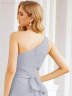 Numbersea One Shoulder Bridesmaid Dresses Long Formal Prom Gowns 28048