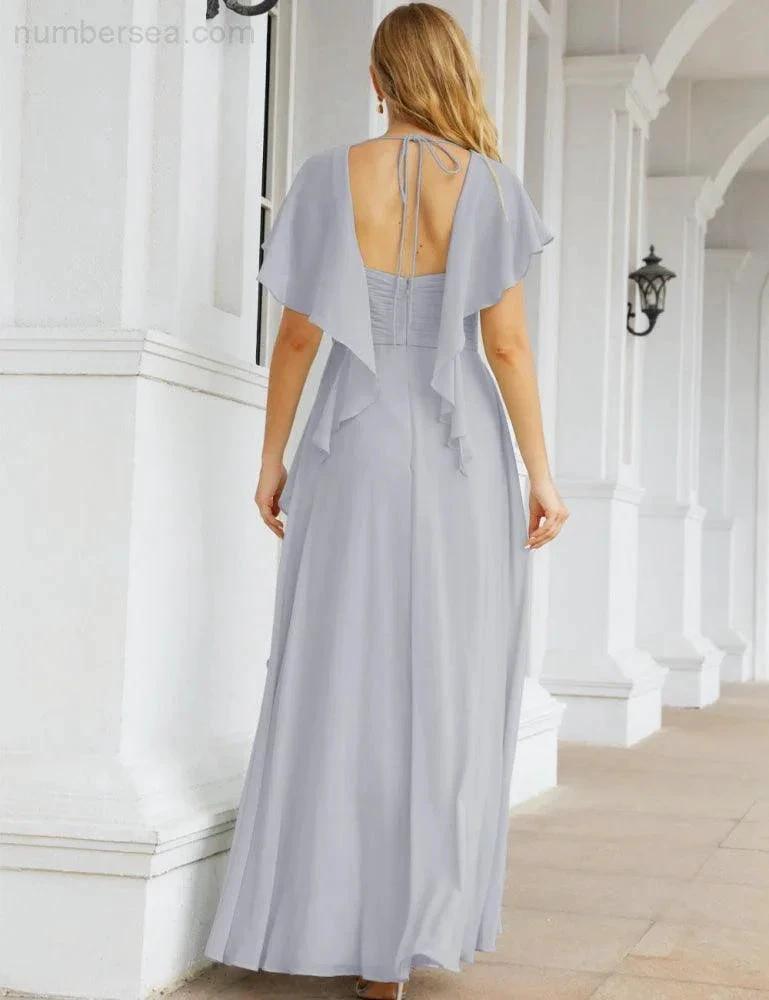 Numbersea Bridesmaid Dresses Backless Formal Prom Gowns for Evening Party Mother of The Bride Dress 28040