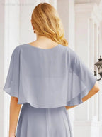Numbersea Bridesmaid Dresses for Wedding Formal Evening Party Prom Gown with Cape 28050