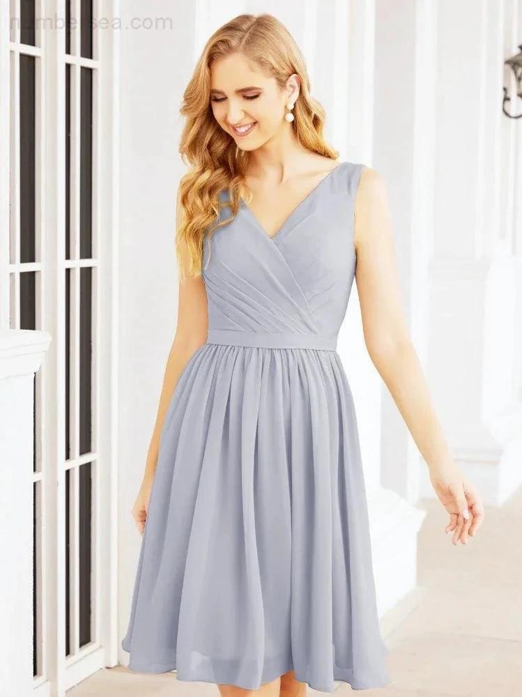 Numbersea Homecoming Dresses Knee Length Skirt V Back 28062