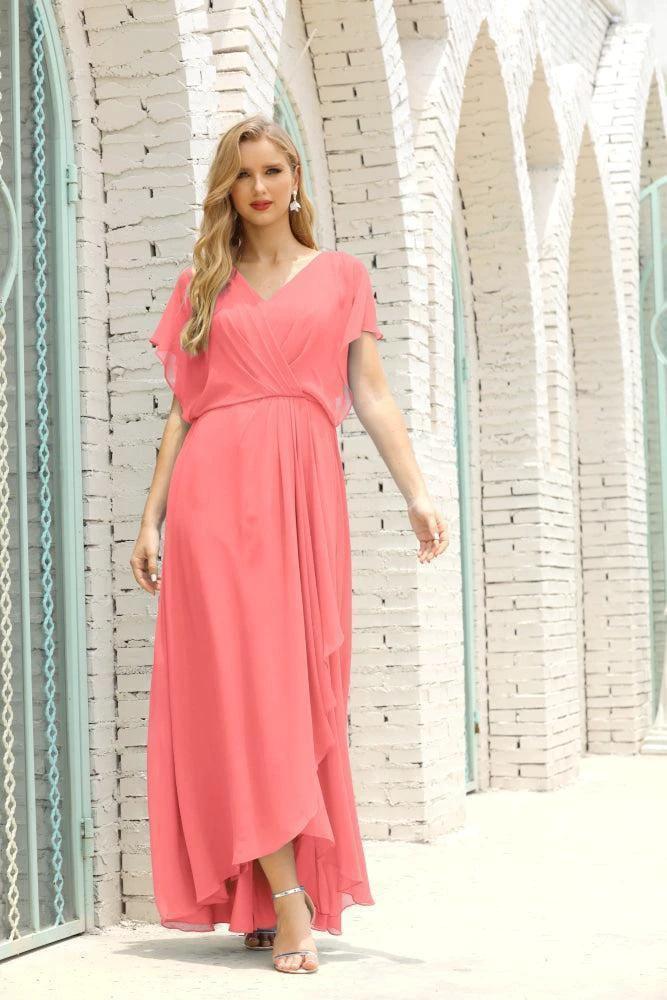 Numbersea  Mother of The Bride Dresses Plus Size V-Neck Floor Length Formal Prom Dress for Wedding Guest 28020