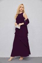 Mother of Bride Dresses with Open Front Lightweight Cardigan Formal Prom Gown  28081