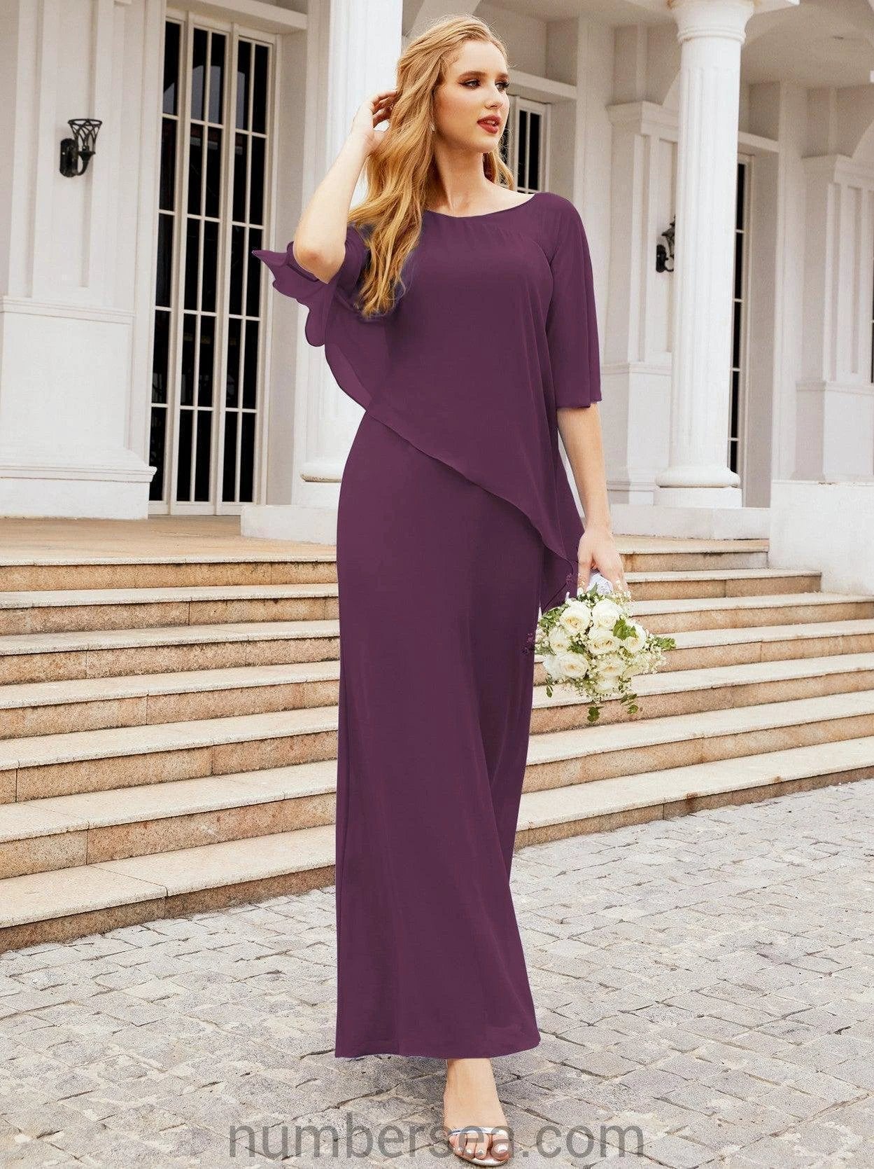 Sunnderly Formal Party Gown Dress Long Mother of The Bride Dresses with Ruffle Cape SY28026