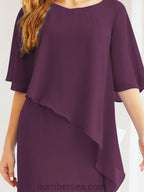 Sunnderly Formal Party Gown Dress Long Mother of The Bride Dresses with Ruffle Cape SY28026
