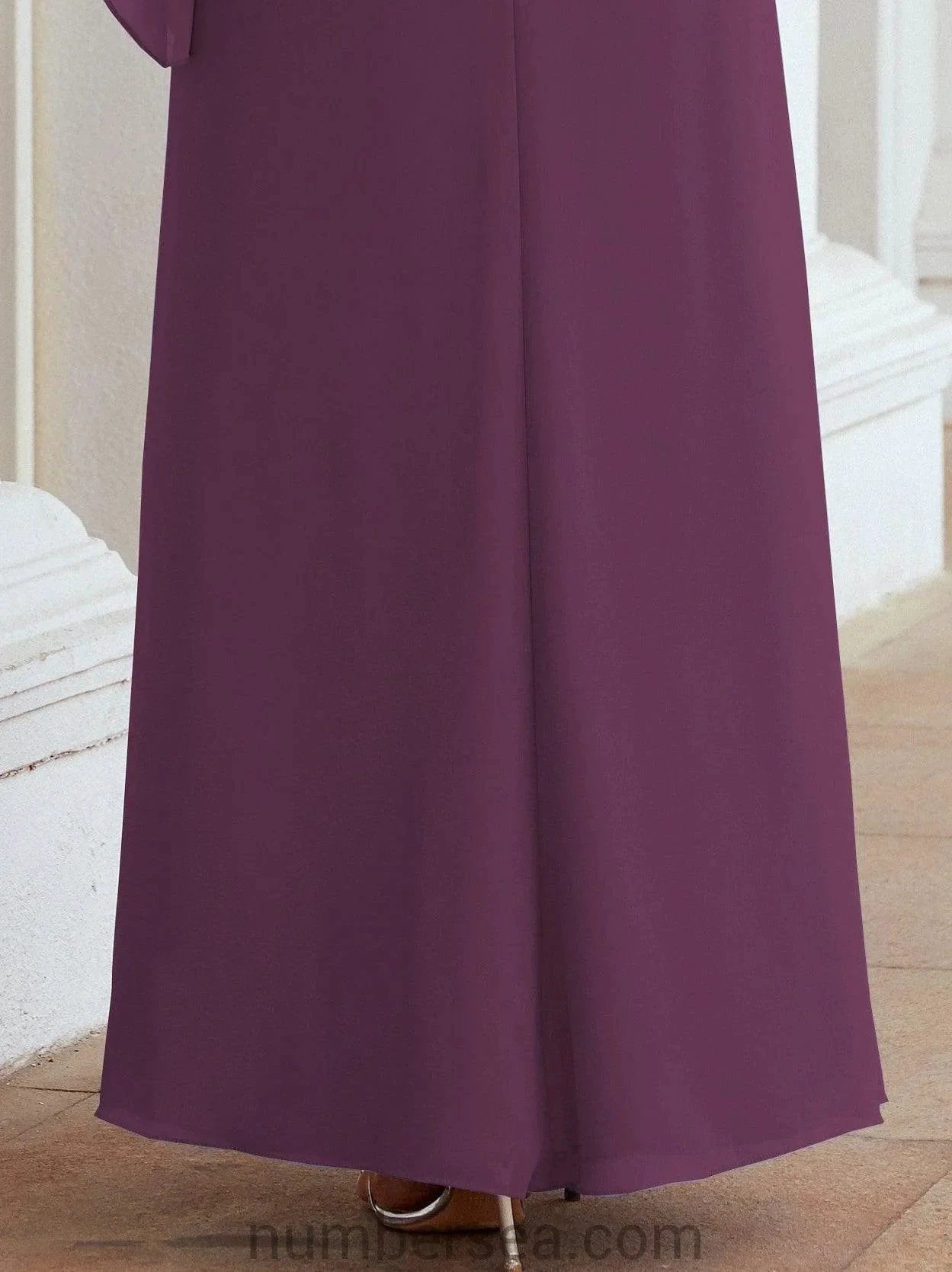 Sunnderly Formal Party Gown Dress Long Mother of The Bride Dresses with Ruffle Cape SY28026