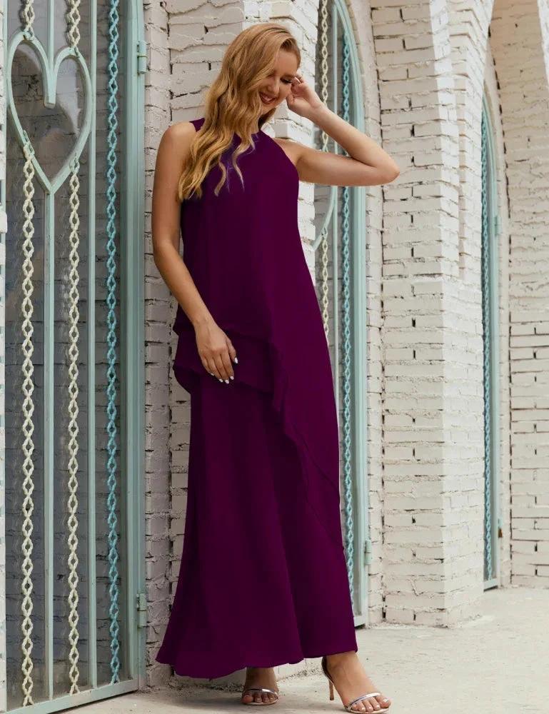 Chiffon Long Plus Size Mother of Bride Dresses Formal Bridesmaid Prom Gown SY28019
