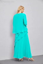 Mother of Bride Dresses with Open Front Lightweight Cardigan Formal Prom Gown  28081
