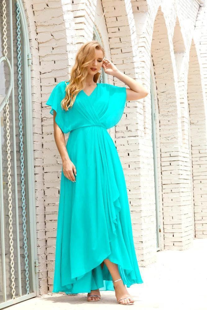 Numbersea  Mother of The Bride Dresses Plus Size V-Neck Floor Length Formal Prom Dress for Wedding Guest 28020