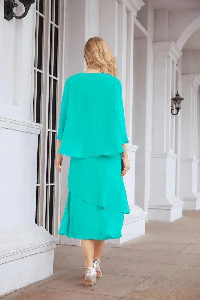Sunnderly Two-Piece A-line Mother of The Bride Dress Formal Party Gown Dress SY28072
