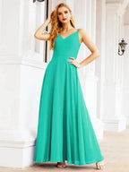 Numbersea Spaghetti Strap Bridesmaid Dresses V Neck Butterfly Back Fromal Evening Party Prom Gown 28036