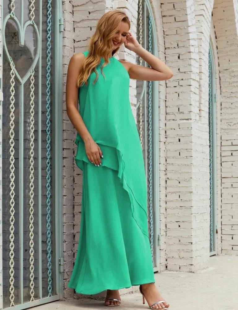 Chiffon Long Plus Size Mother of Bride Dresses Formal Bridesmaid Prom Gown SY28019