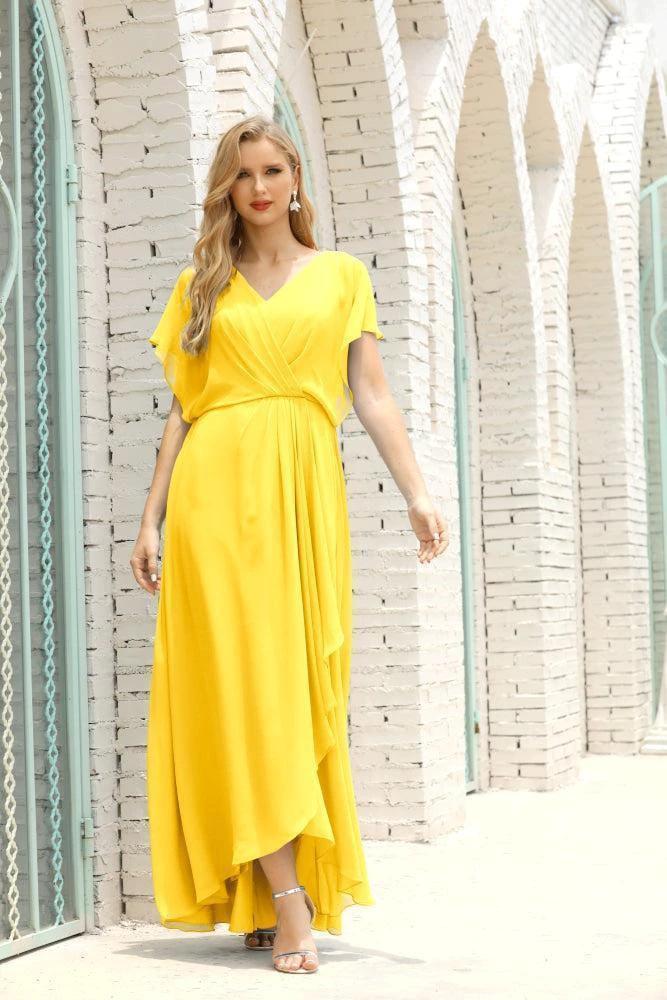 Numbersea  Mother of The Bride Dresses Plus Size V-Neck Floor Length Formal Prom Dress for Wedding Guest 28020